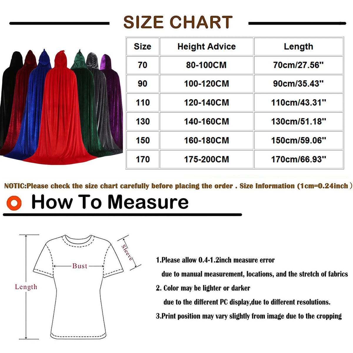 Hooded Velvet Halloween Cloak – Gothic Witch & Vampire Costume Cape