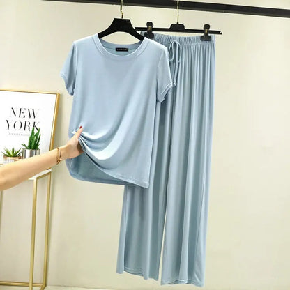 Women's Modal Short Sleeve Pajama Set – Soft & Comfortable Lounge Sleepwear