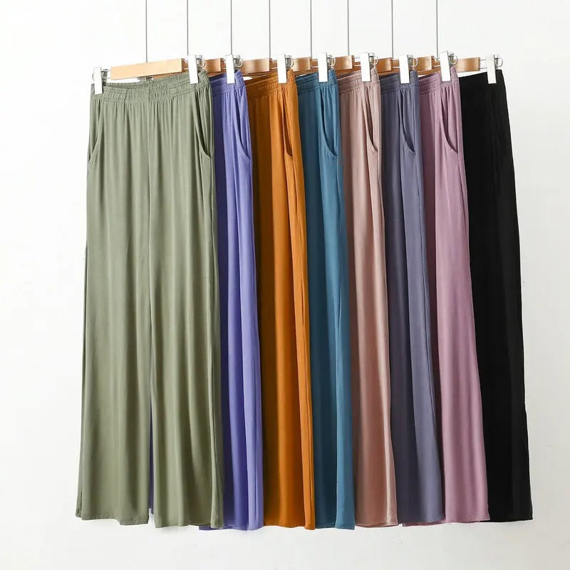 Women's Plus Size Wide Leg Pants – High Waist Casual Loose Trousers
