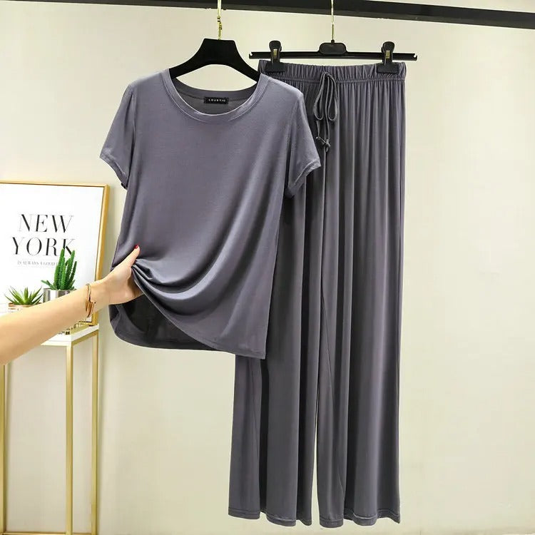 Women's Modal Short Sleeve Pajama Set – Soft & Comfortable Lounge Sleepwear