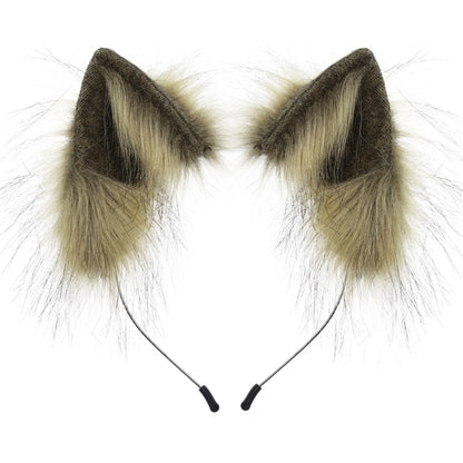 Plush Cat Ears Headband – Cute Furry Animal Ears Hair Hoop for Kids & Adults