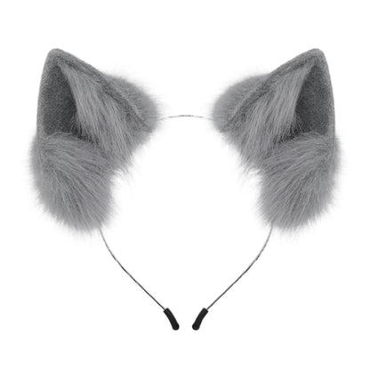 Plush Cat Ears Headband – Cute Furry Animal Ears Hair Hoop for Kids & Adults