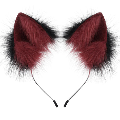 Plush Cat Ears Headband – Cute Furry Animal Ears Hair Hoop for Kids & Adults
