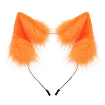 Plush Cat Ears Headband – Cute Furry Animal Ears Hair Hoop for Kids & Adults