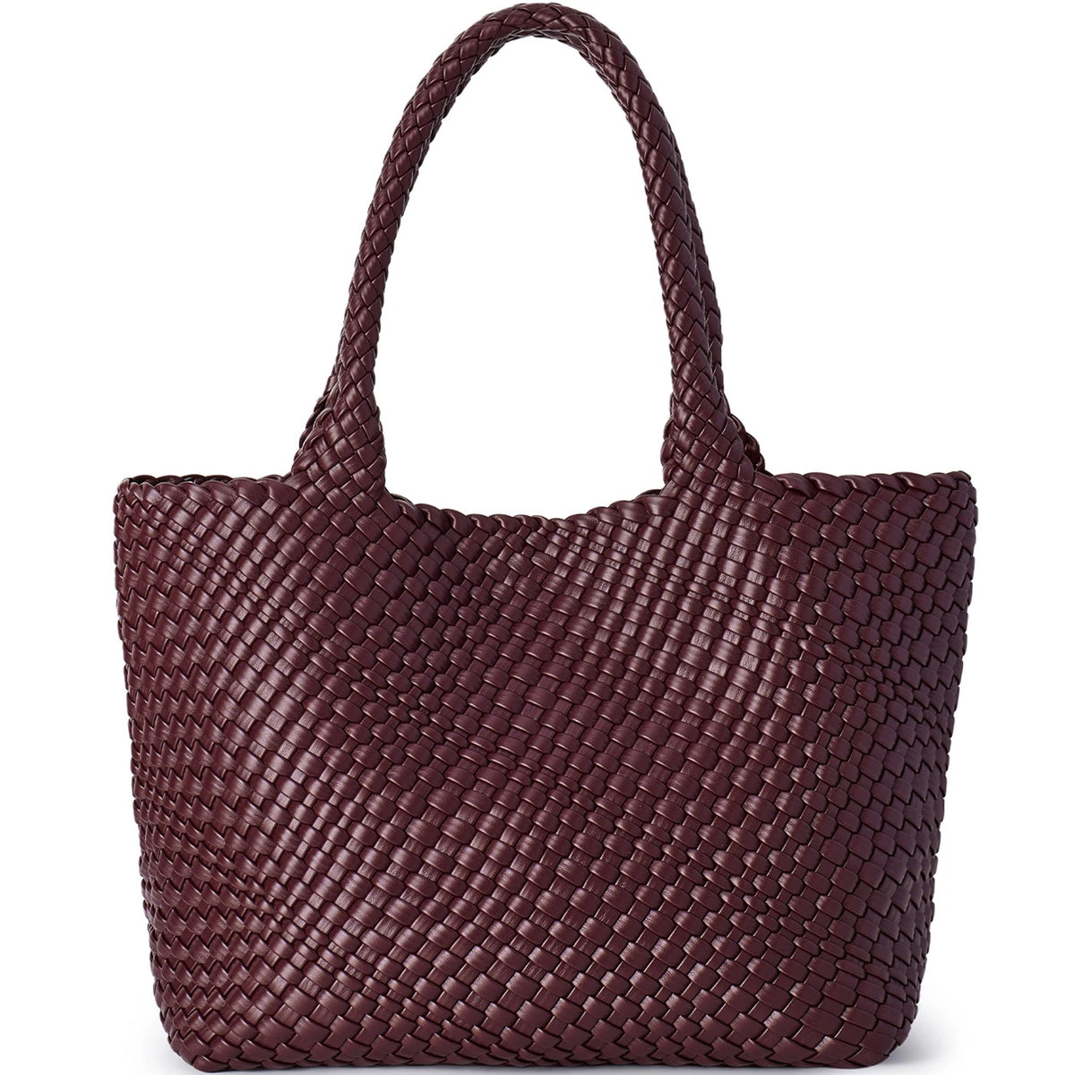 Women's Woven Tote Bag – Vegan Leather Shoulder Handbag