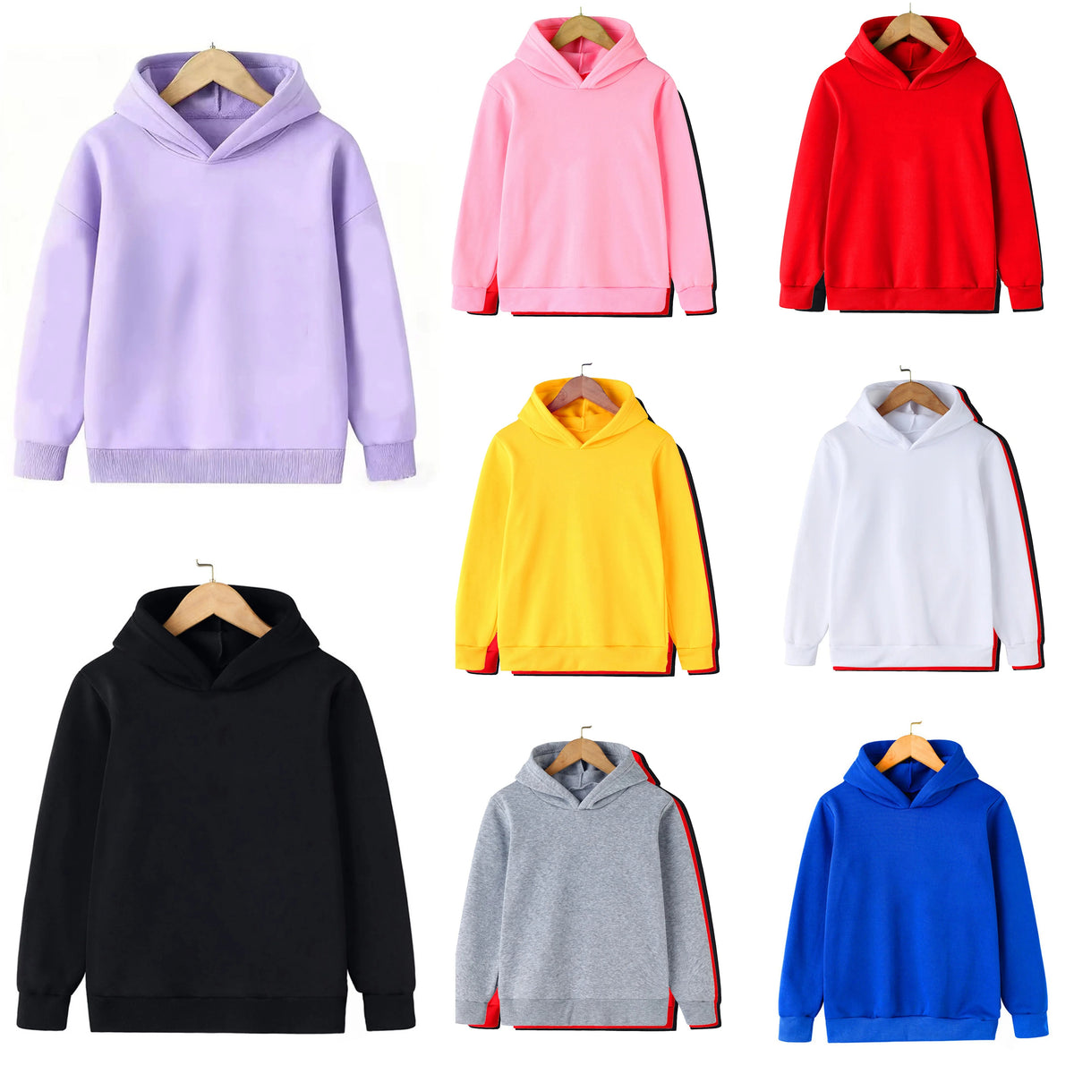 Kids Solid Color Pullover Hoodie – Casual Sweatshirt for Boys & Girls