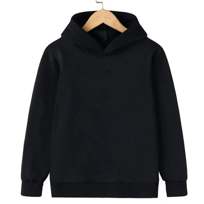 Kids Solid Color Pullover Hoodie – Casual Sweatshirt for Boys & Girls