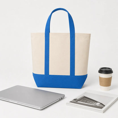 Colorblock Canvas Tote Bag