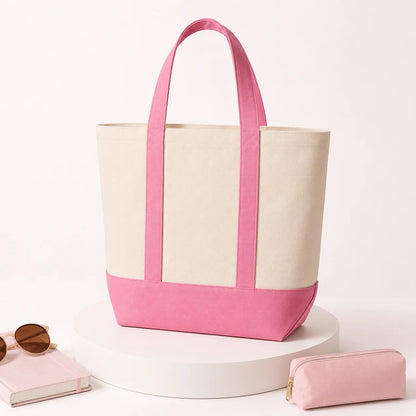 Colorblock Canvas Tote Bag