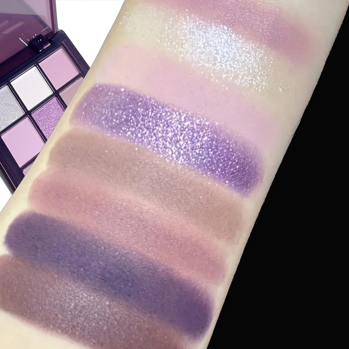 9-Color Purple Eyeshadow Palette | Matte Glitter & Shimmer