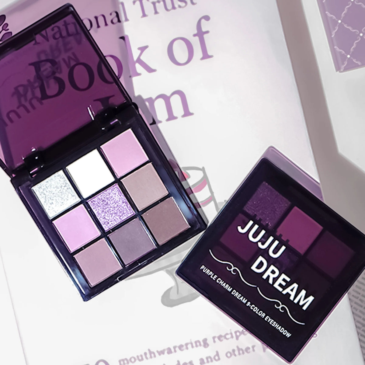 9-Color Purple Eyeshadow Palette | Matte Glitter & Shimmer
