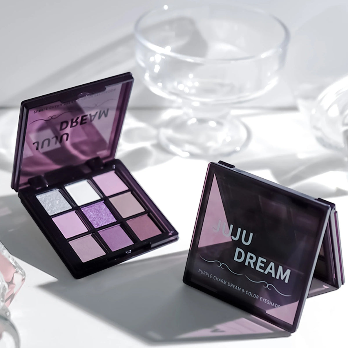 9-Color Purple Eyeshadow Palette | Matte Glitter & Shimmer
