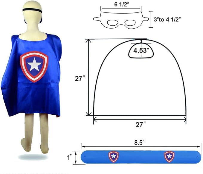 Kids Superhero Cape Costume Set – Satin Dress-Up Cloaks for Boys & Girls