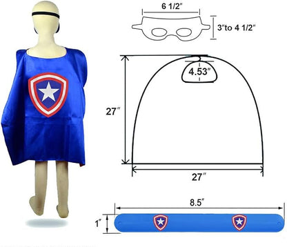 Kids Superhero Cape Costume Set – Satin Dress-Up Cloaks for Boys & Girls