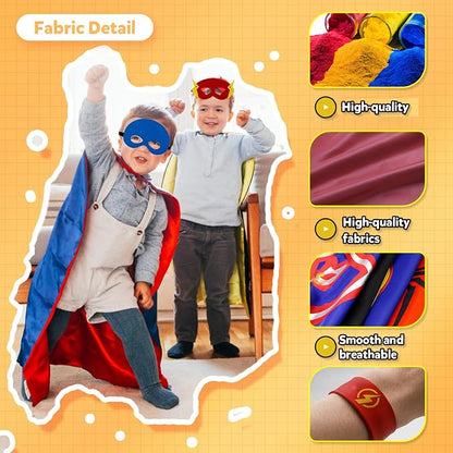 Kids Superhero Cape Costume Set – Satin Dress-Up Cloaks for Boys & Girls