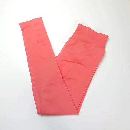 Women's Seamless Ribbed Yoga Leggings – High Waist Stretch Workout Pants