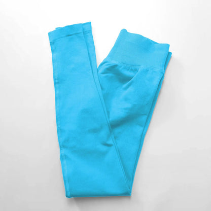 Women's Seamless Ribbed Yoga Leggings – High Waist Stretch Workout Pants