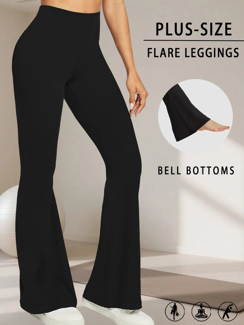 Women's Plus Size High Waist Flare Leggings | Tummy Control