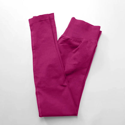 Women's Seamless Ribbed Yoga Leggings – High Waist Stretch Workout Pants