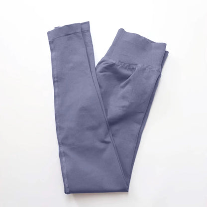 Women's Seamless Ribbed Yoga Leggings – High Waist Stretch Workout Pants