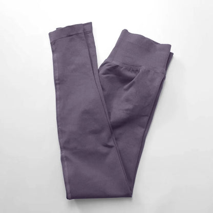 Women's Seamless Ribbed Yoga Leggings – High Waist Stretch Workout Pants