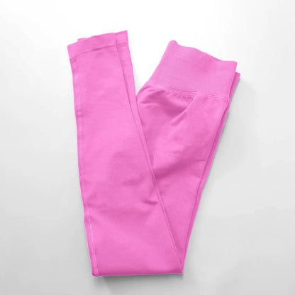 Women's Seamless Ribbed Yoga Leggings – High Waist Stretch Workout Pants