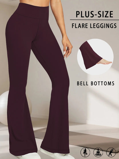 Women's Plus Size High Waist Flare Leggings | Tummy Control