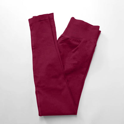 Women's Seamless Ribbed Yoga Leggings – High Waist Stretch Workout Pants