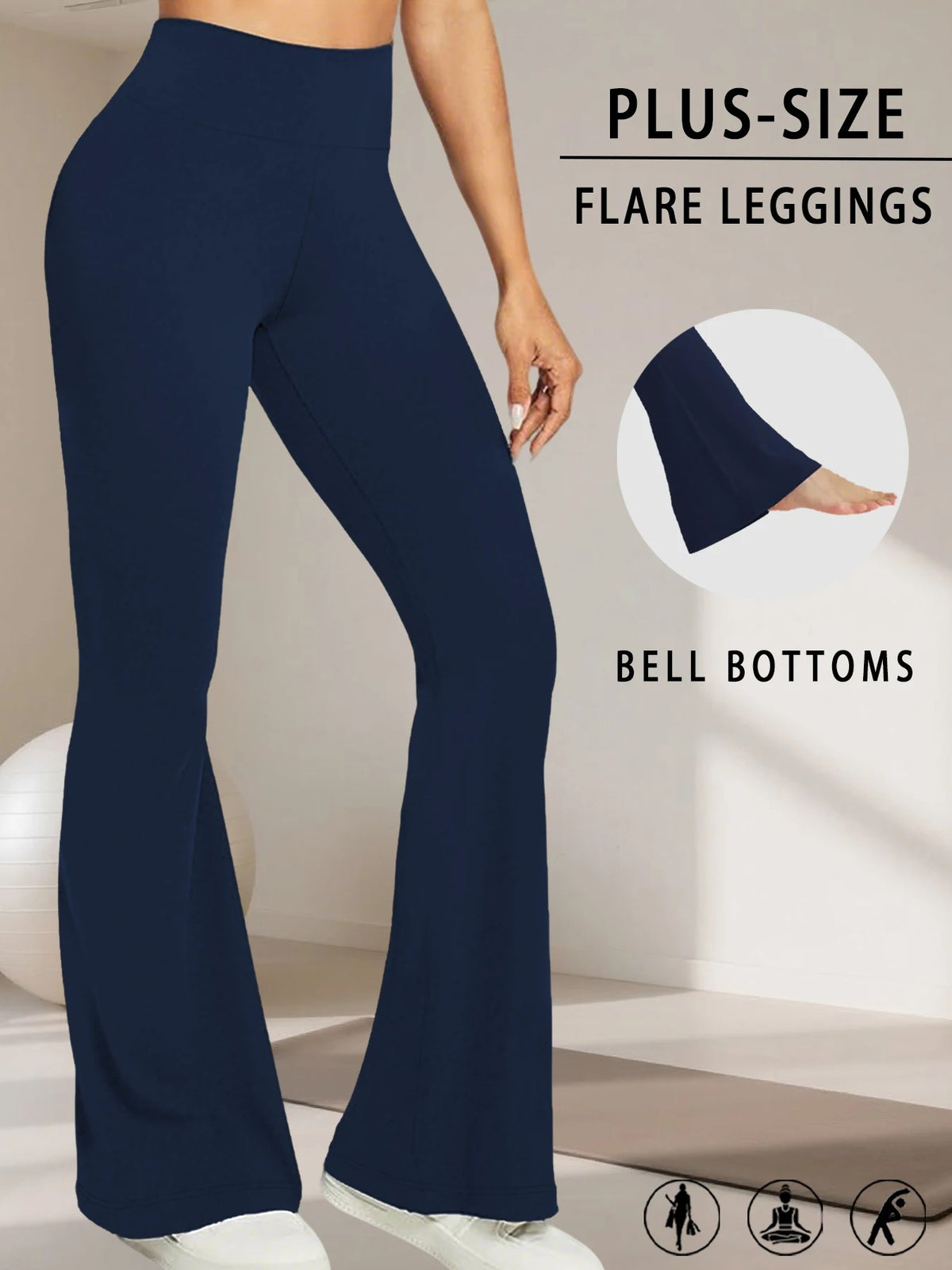 Women's Plus Size High Waist Flare Leggings | Tummy Control