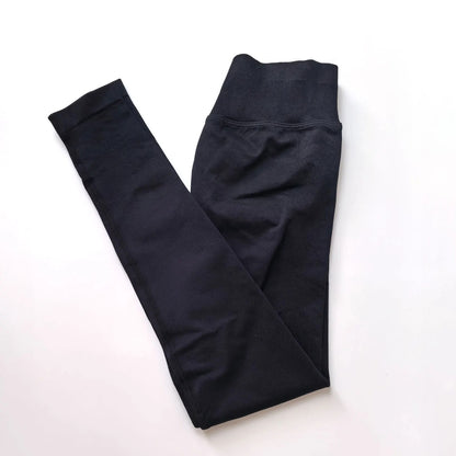 Women's Seamless Ribbed Yoga Leggings – High Waist Stretch Workout Pants