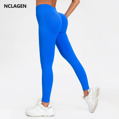 Women's Seamless Ribbed Yoga Leggings – High Waist Stretch Workout Pants