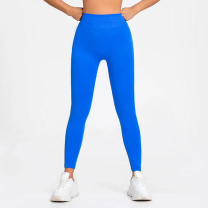 Women's Seamless Ribbed Yoga Leggings – High Waist Stretch Workout Pants