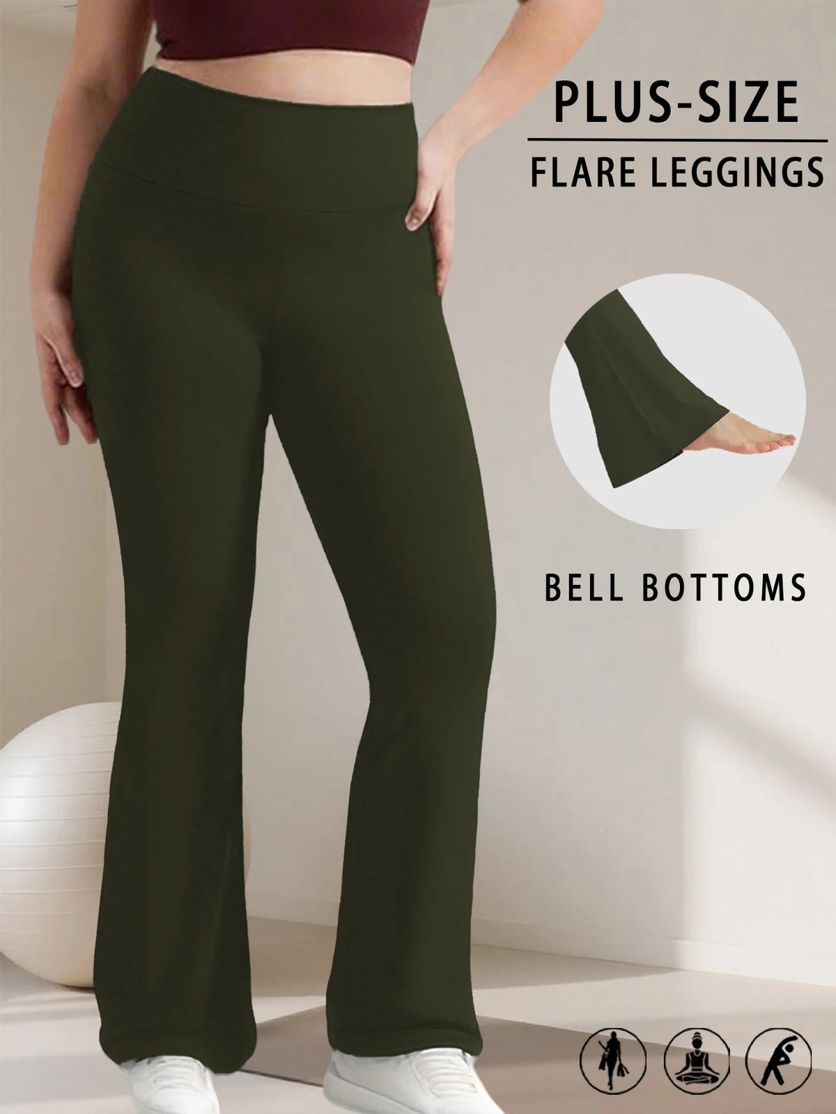 Women's Plus Size High Waist Flare Leggings | Tummy Control