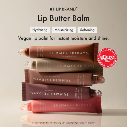 Summer Fridays Lip Butter Balm – Pink Sugar – Hydrating Lip Gloss & Lip Balm – Sheer Color & High Shine – 0.5 oz