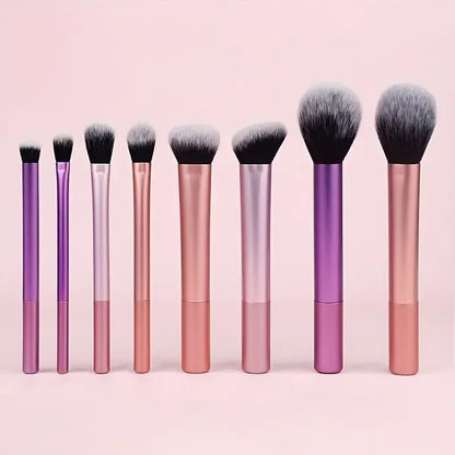 8-Piece Professional Makeup Brush Set – Soft Synthetic Foundation, Blush, Powder & Eyeshadow Brushes