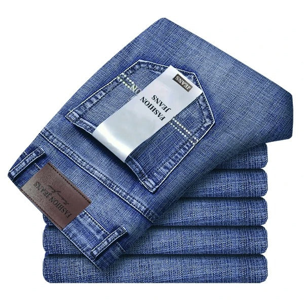 Men's Classic Denim Work Pants – Casual Straight Leg Jeans