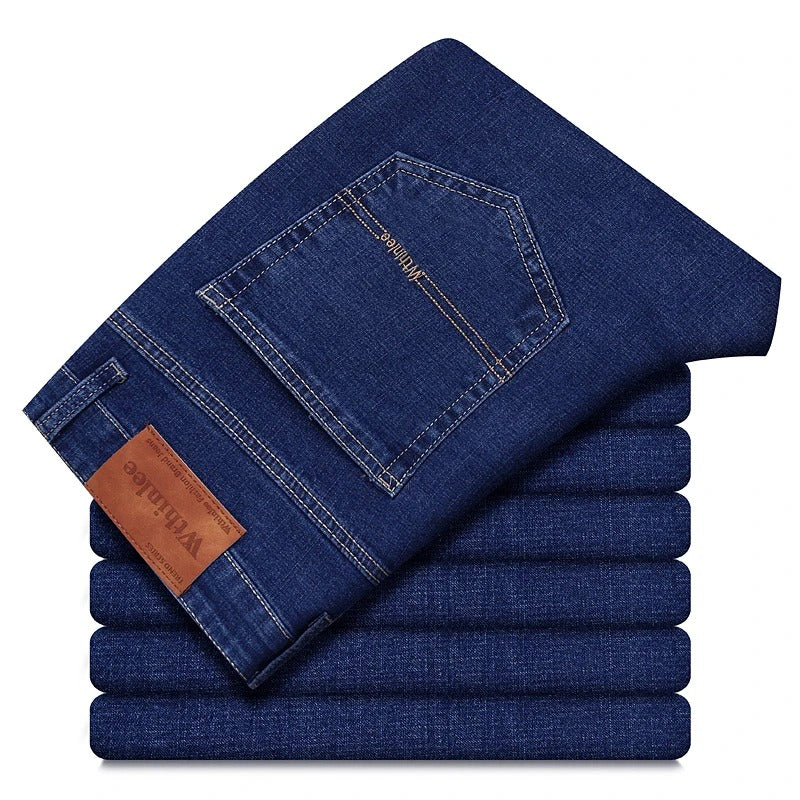 Men's Classic Denim Work Pants – Casual Straight Leg Jeans