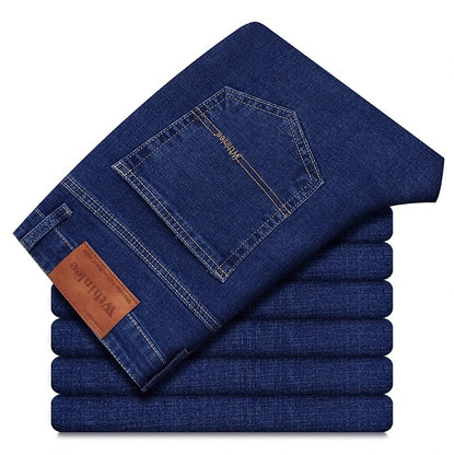 Men's Classic Denim Work Pants – Casual Straight Leg Jeans