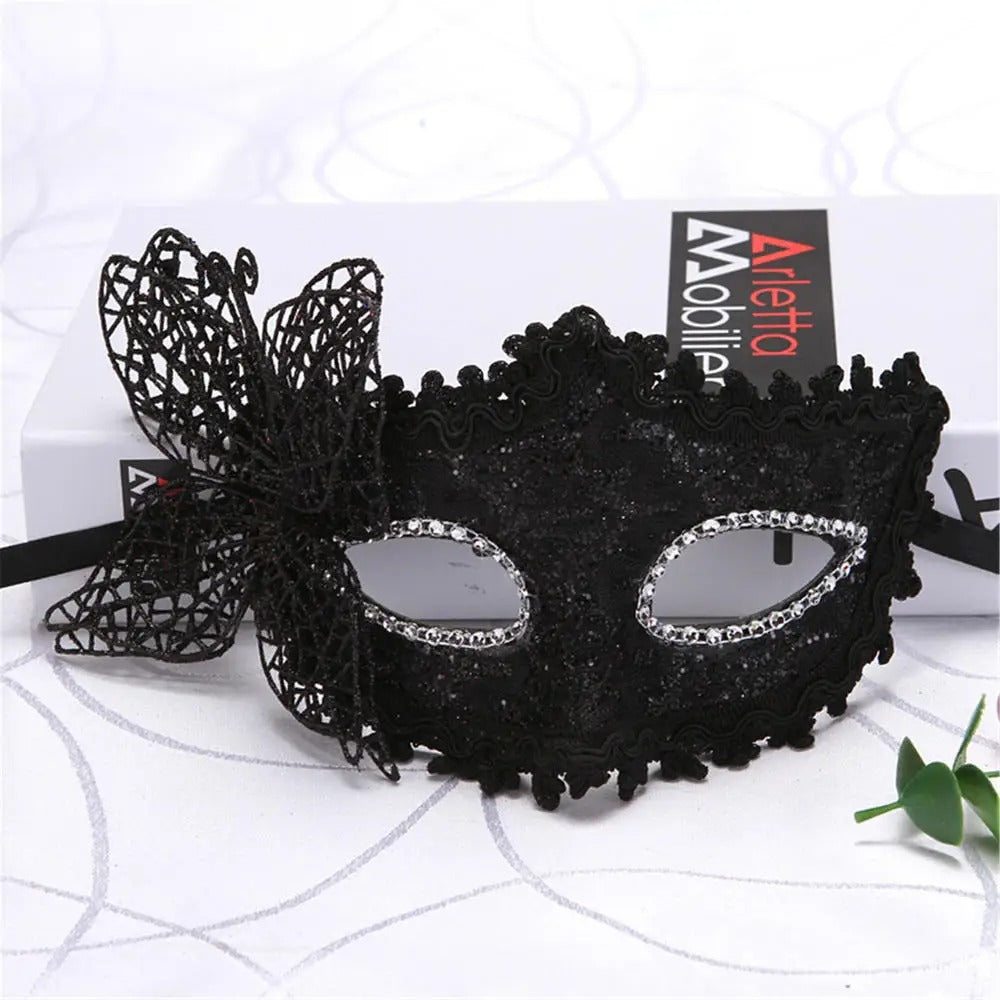 Black Lace Cat Mask – Elegant Feline Masquerade Eye Mask for Cosplay & Parties