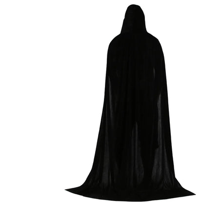 Hooded Velvet Halloween Cloak – Gothic Witch & Vampire Costume Cape