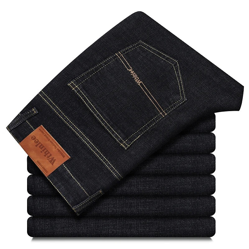 Men's Classic Denim Work Pants – Casual Straight Leg Jeans