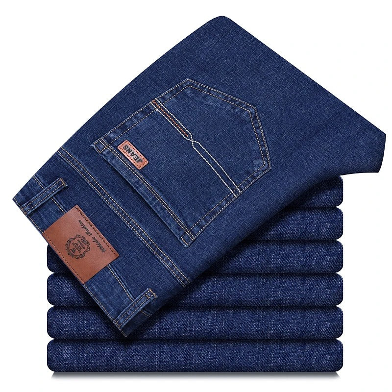 Men's Classic Denim Work Pants – Casual Straight Leg Jeans