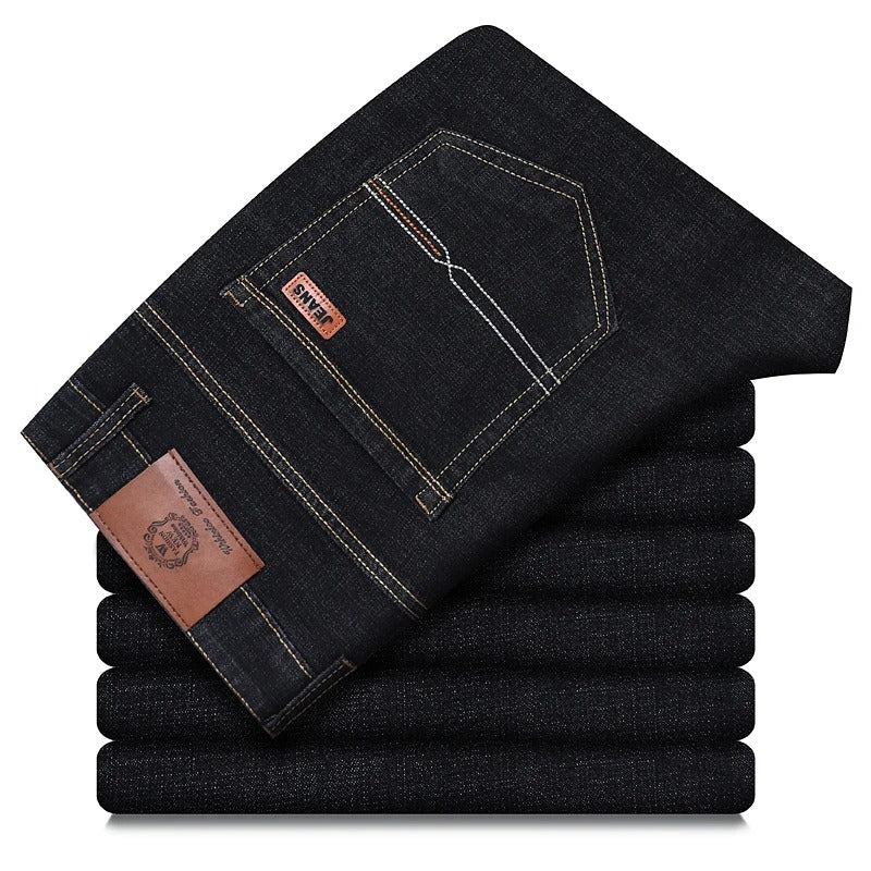 Men's Classic Denim Work Pants – Casual Straight Leg Jeans