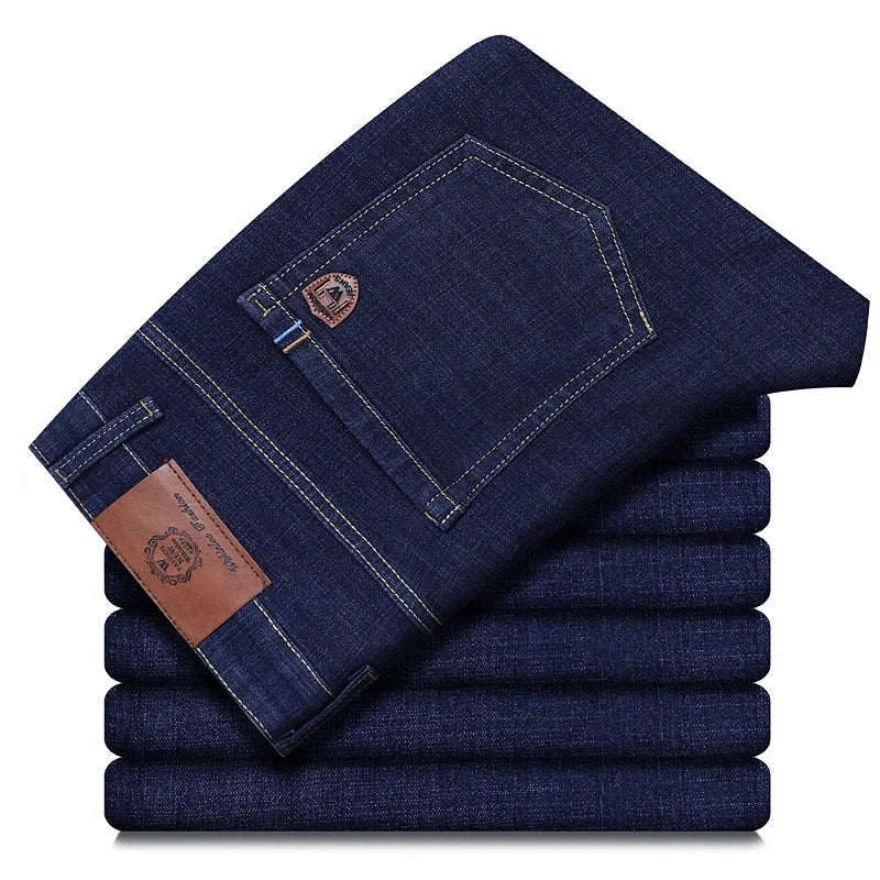 Men's Classic Denim Work Pants – Casual Straight Leg Jeans