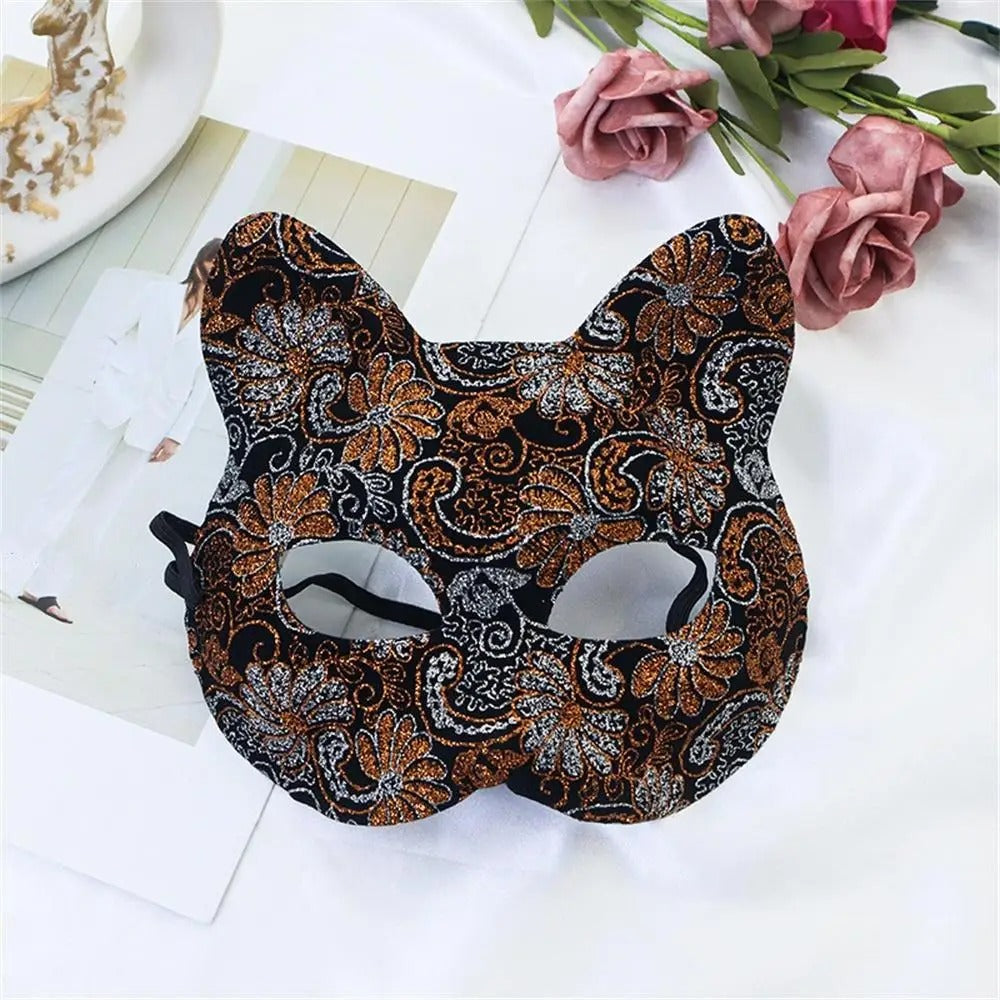 Black Lace Cat Mask – Elegant Feline Masquerade Eye Mask for Cosplay & Parties
