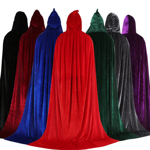 Hooded Velvet Halloween Cloak – Gothic Witch & Vampire Costume Cape
