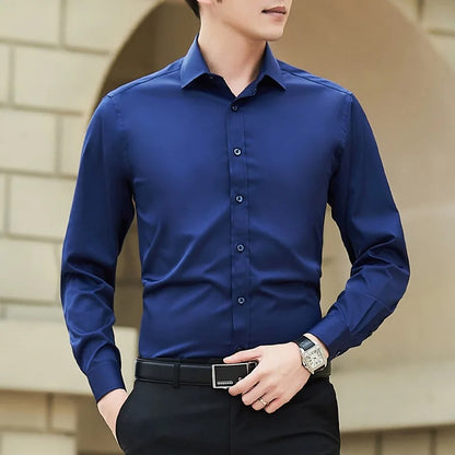 Men's Slim Fit Long Sleeve Dress Shirt – Business Casual