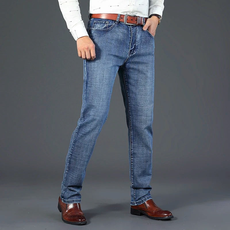Men's Classic Denim Work Pants – Casual Straight Leg Jeans
