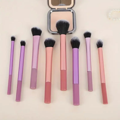 8-Piece Professional Makeup Brush Set – Soft Synthetic Foundation, Blush, Powder & Eyeshadow Brushes
