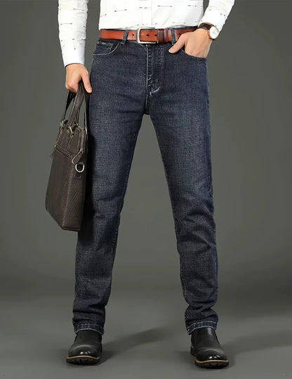 Men's Classic Denim Work Pants – Casual Straight Leg Jeans